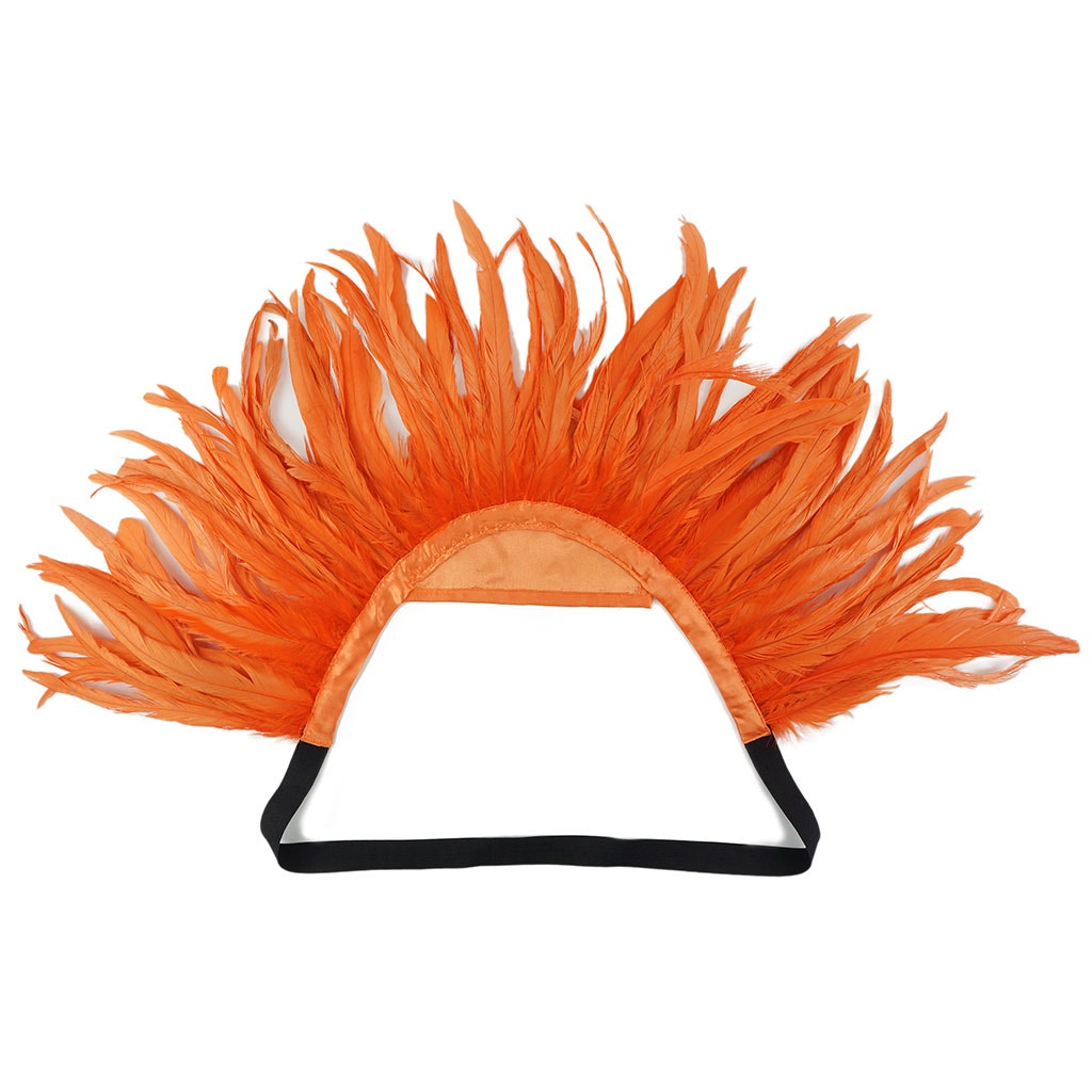 Carnival Feather Collar Hot Orange