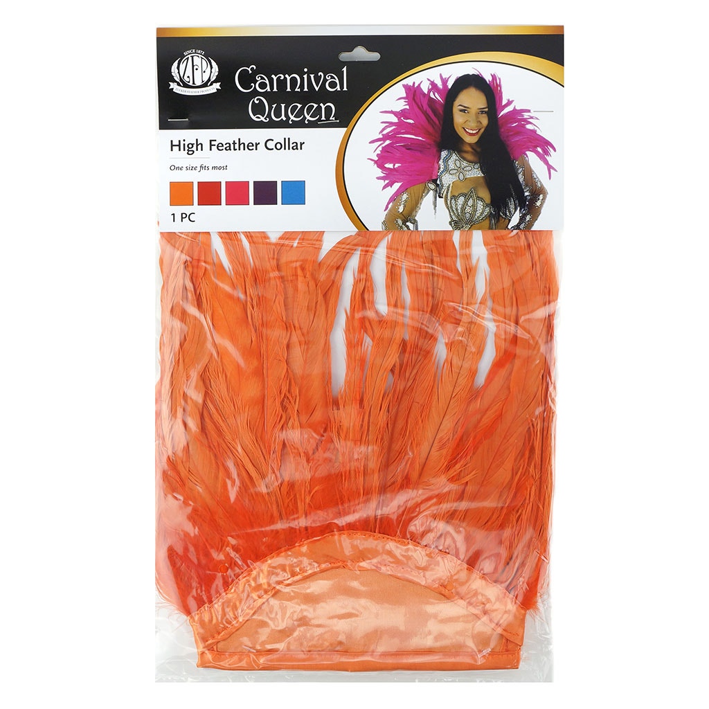 Carnival Feather Collar Hot Orange