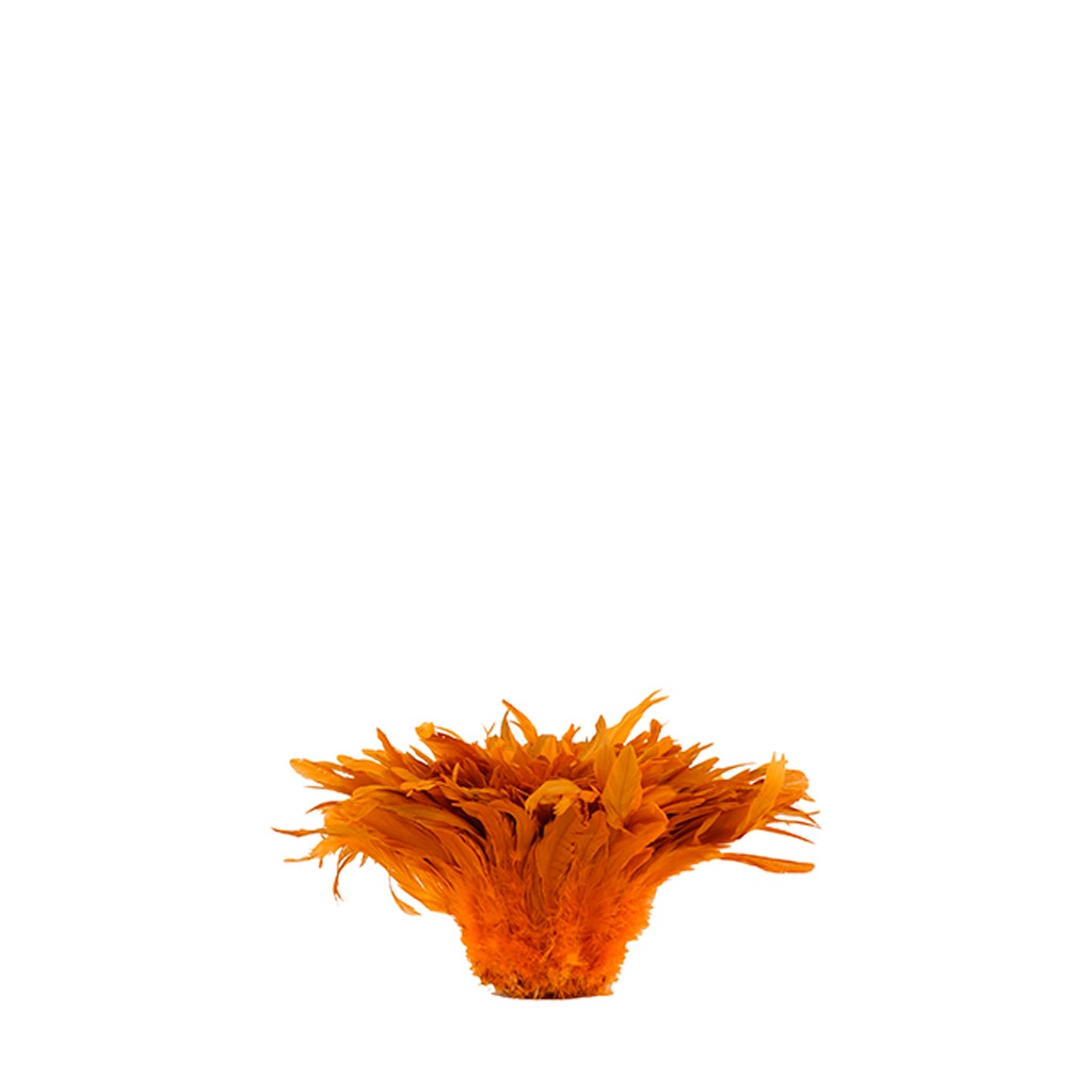 Rooster Coque Tail Feathers Bleach and Dyed - Orange