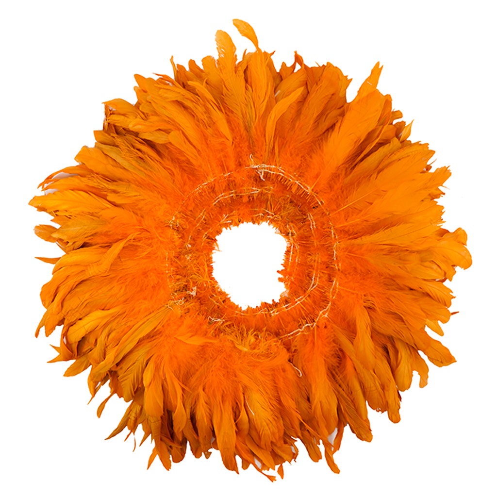 Rooster Coque Tail Feathers Bleach and Dyed - Orange
