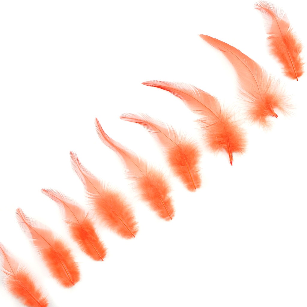Rooster Saddles-White-Dyed - Hot Orange
