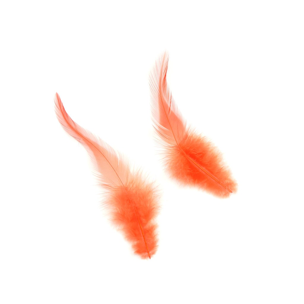 Rooster Saddles-White-Dyed - Hot Orange