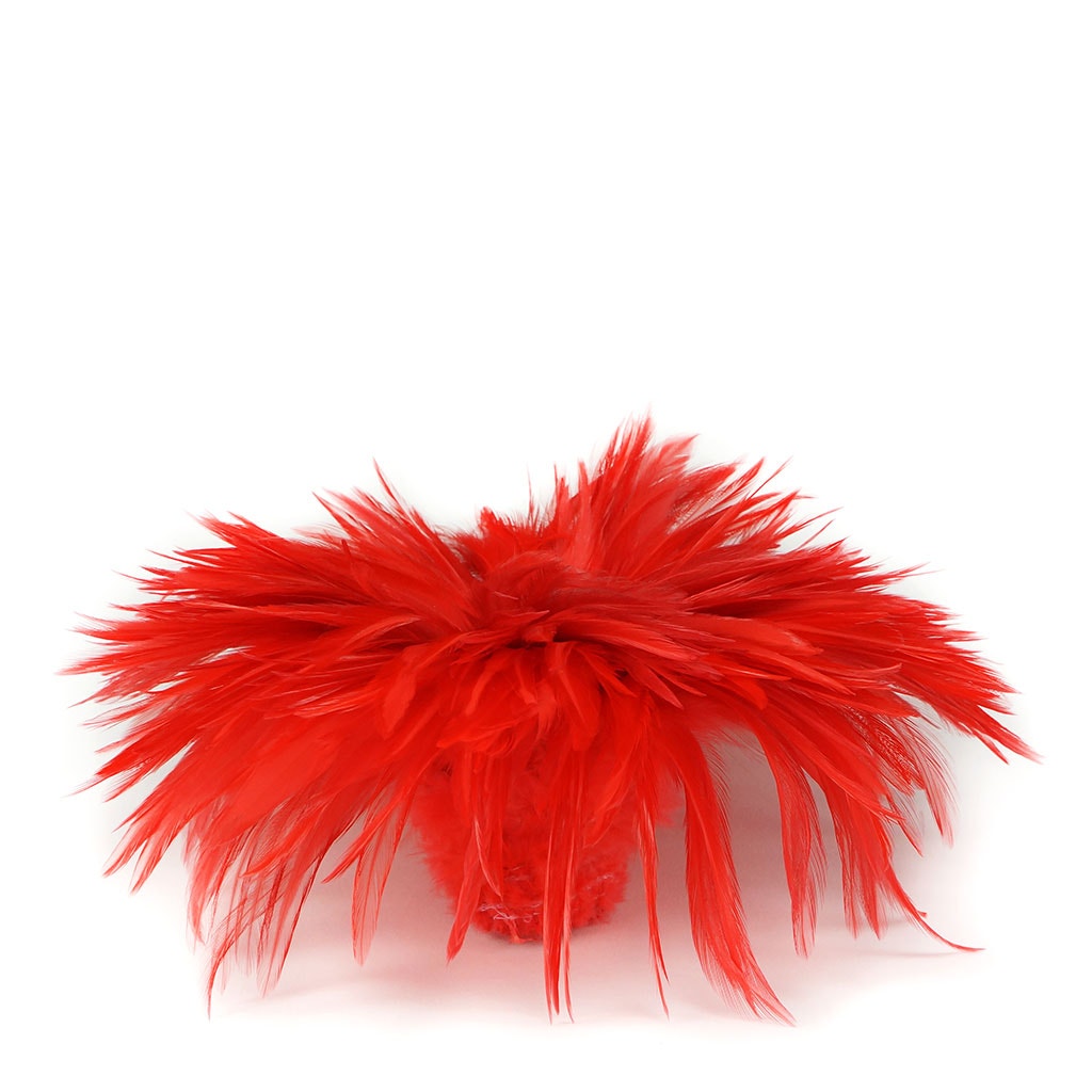 Rooster Saddles-White-Dyed - Hot Orange