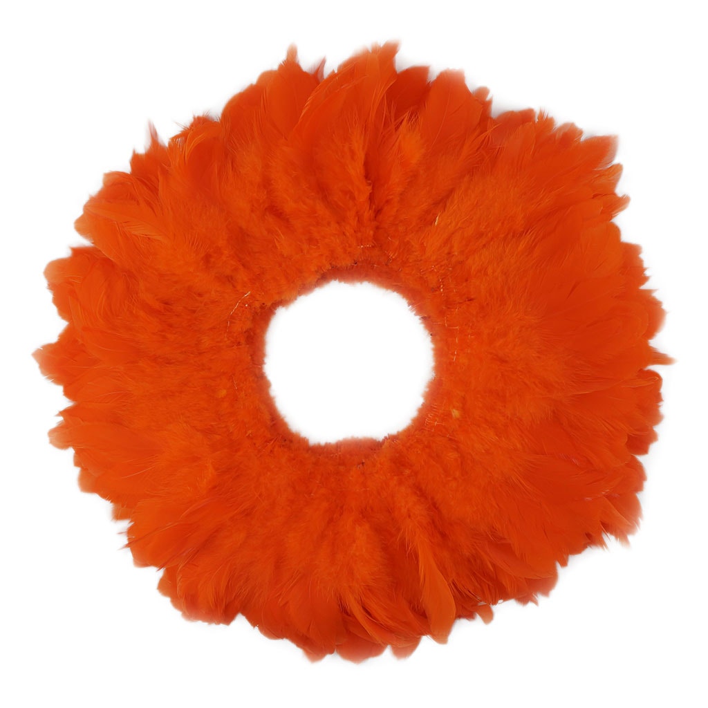 Rooster Schlappen-White-Dyed - Orange