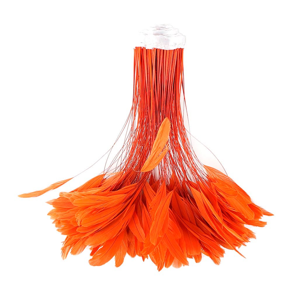 Stripped Bleached Coque Fringe - Orange