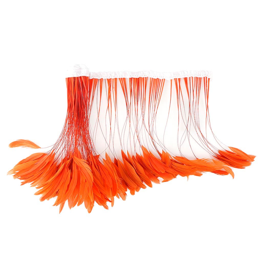Stripped Bleached Coque Fringe - Orange