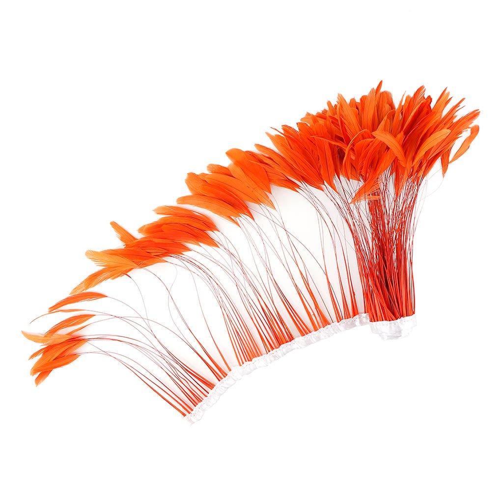 Stripped Bleached Coque Fringe - Orange