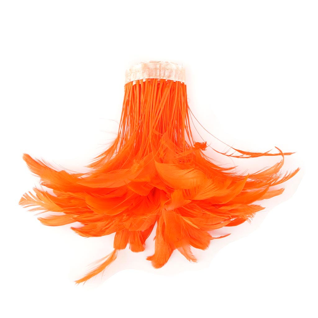 Stripped Bleached Coque Fringe - Orange