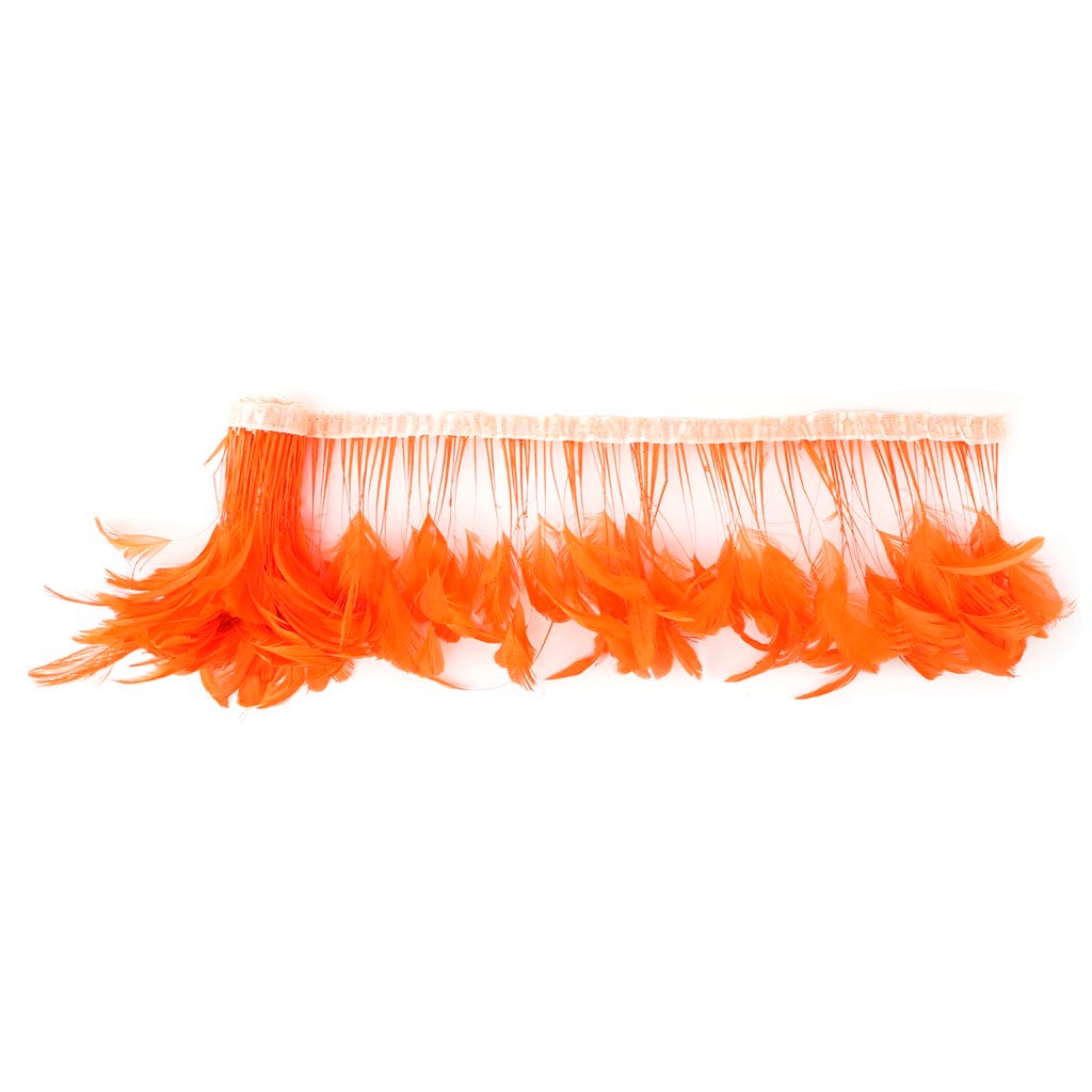Stripped Bleached Coque Fringe - Orange
