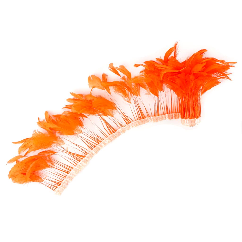 Stripped Bleached Coque Fringe - Orange
