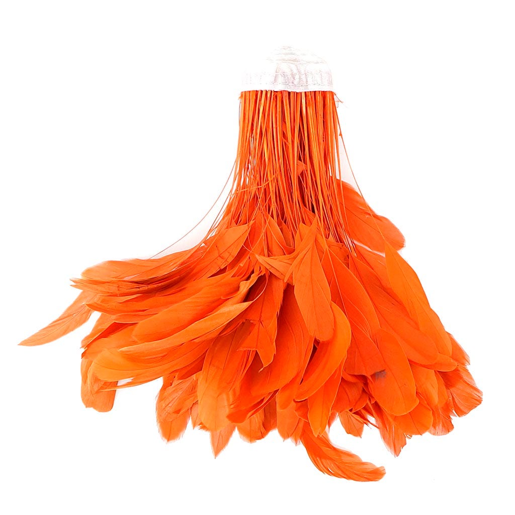 Stripped Bleached Coque Fringe - Orange