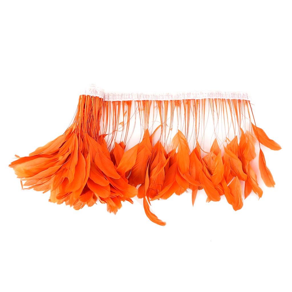 Stripped Bleached Coque Fringe - Orange