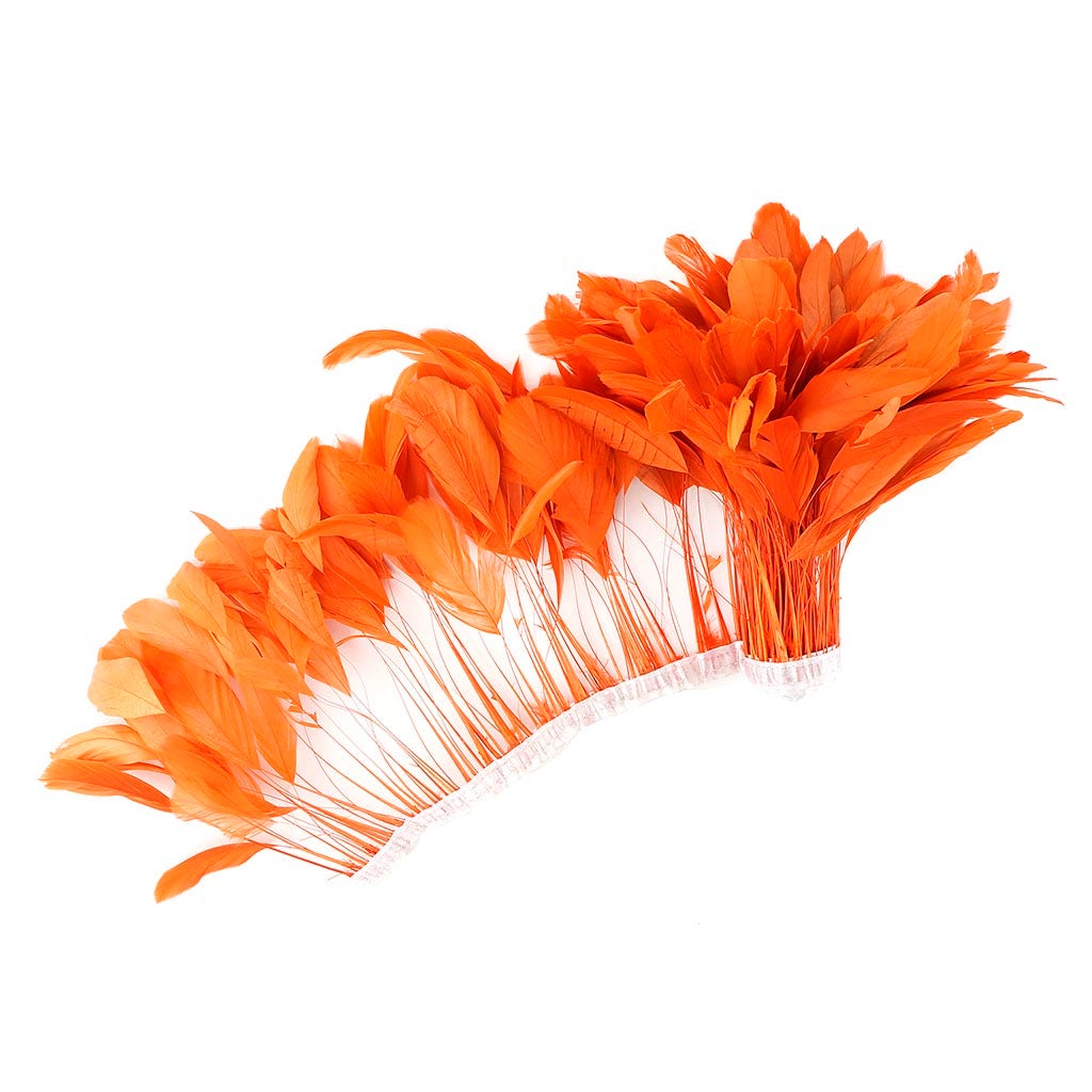 Stripped Bleached Coque Fringe - Orange