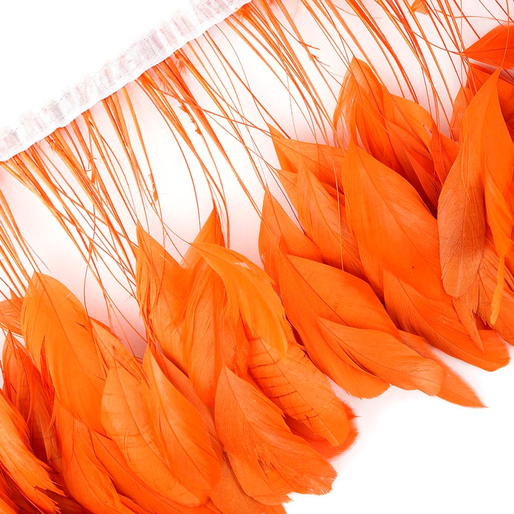 Stripped Bleached Coque Fringe - Orange
