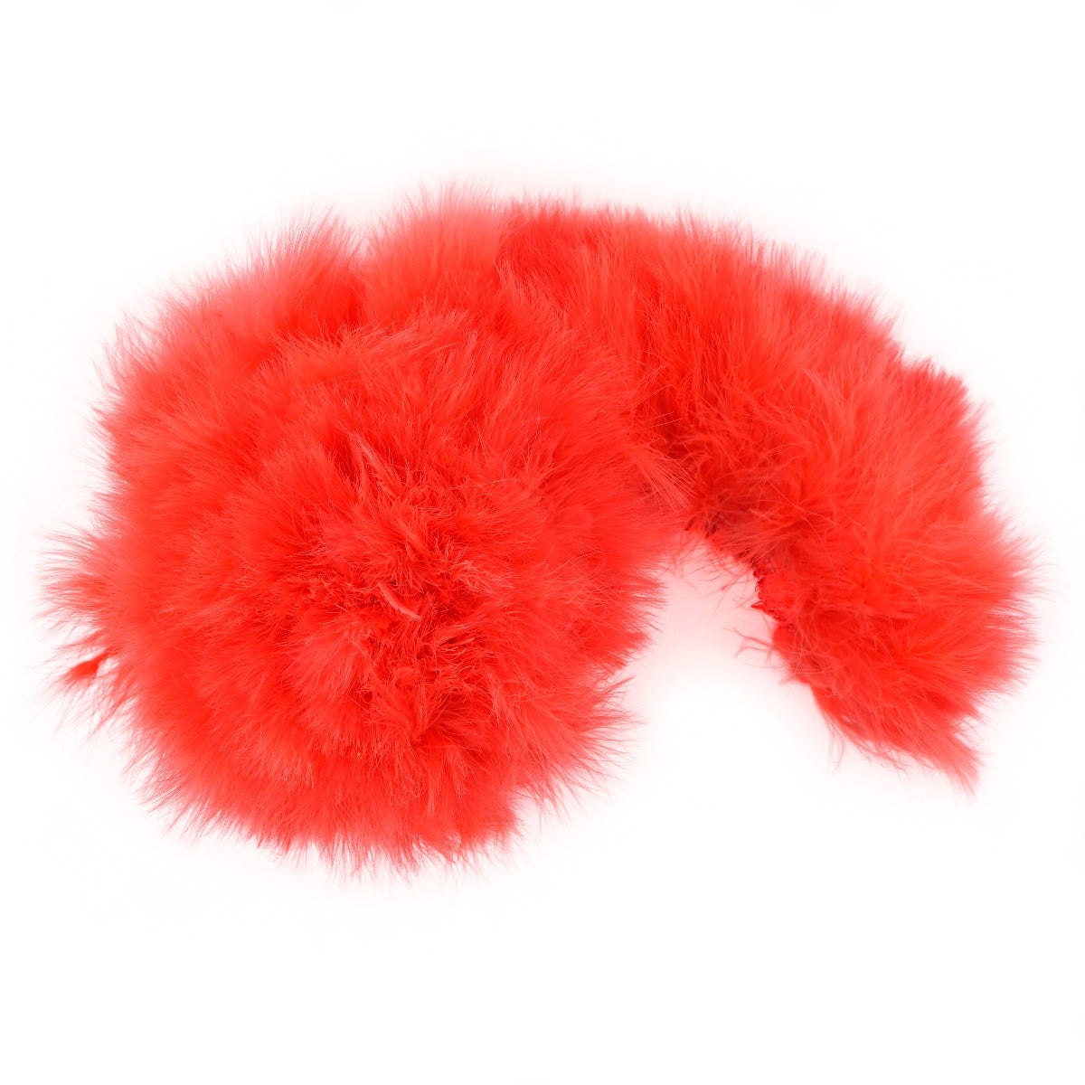 STRUNG TURKEY MARABOU BLOOD QUILL FEATHERS 4-5" - HOT ORANGE