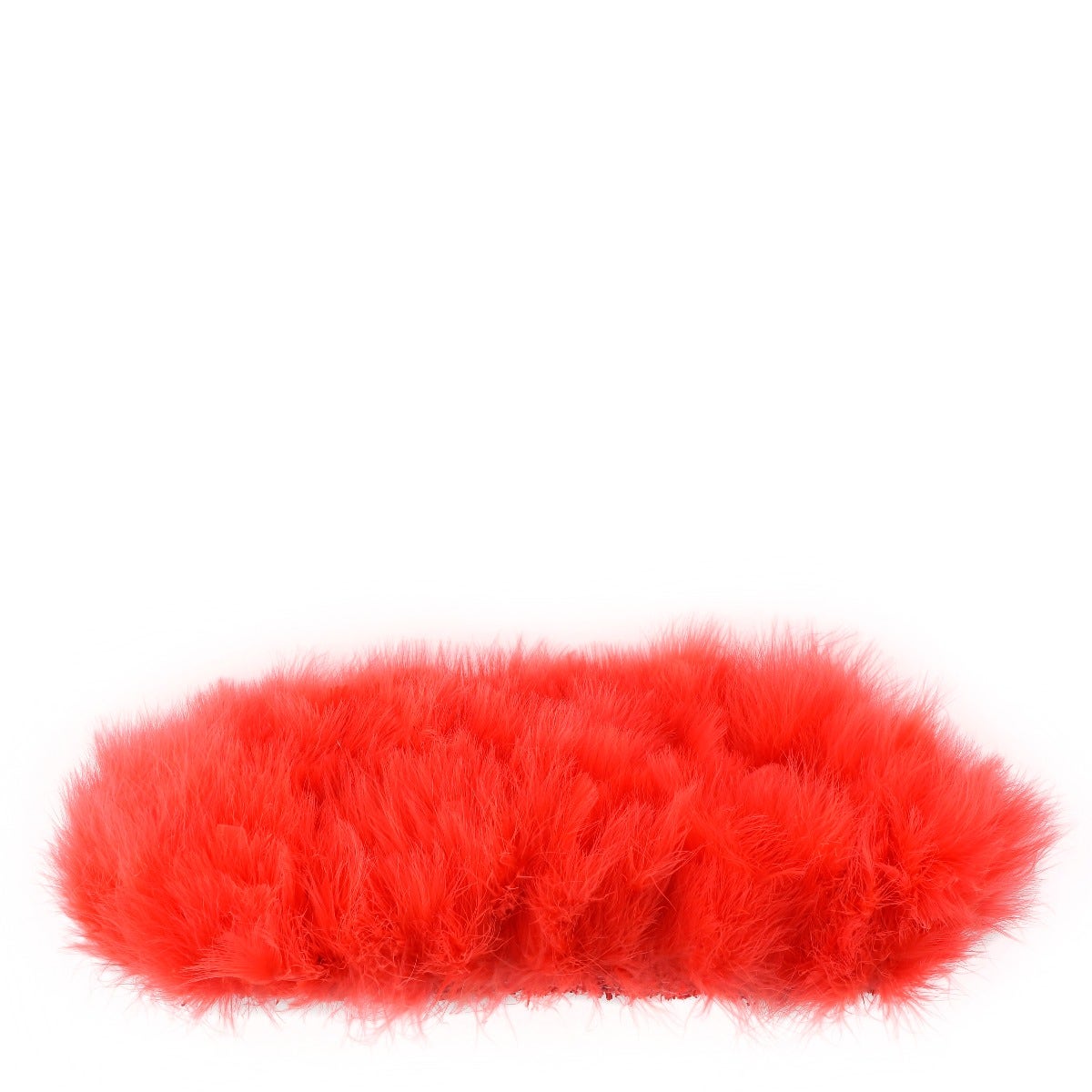 STRUNG TURKEY MARABOU BLOOD QUILL FEATHERS 4-5" - HOT ORANGE