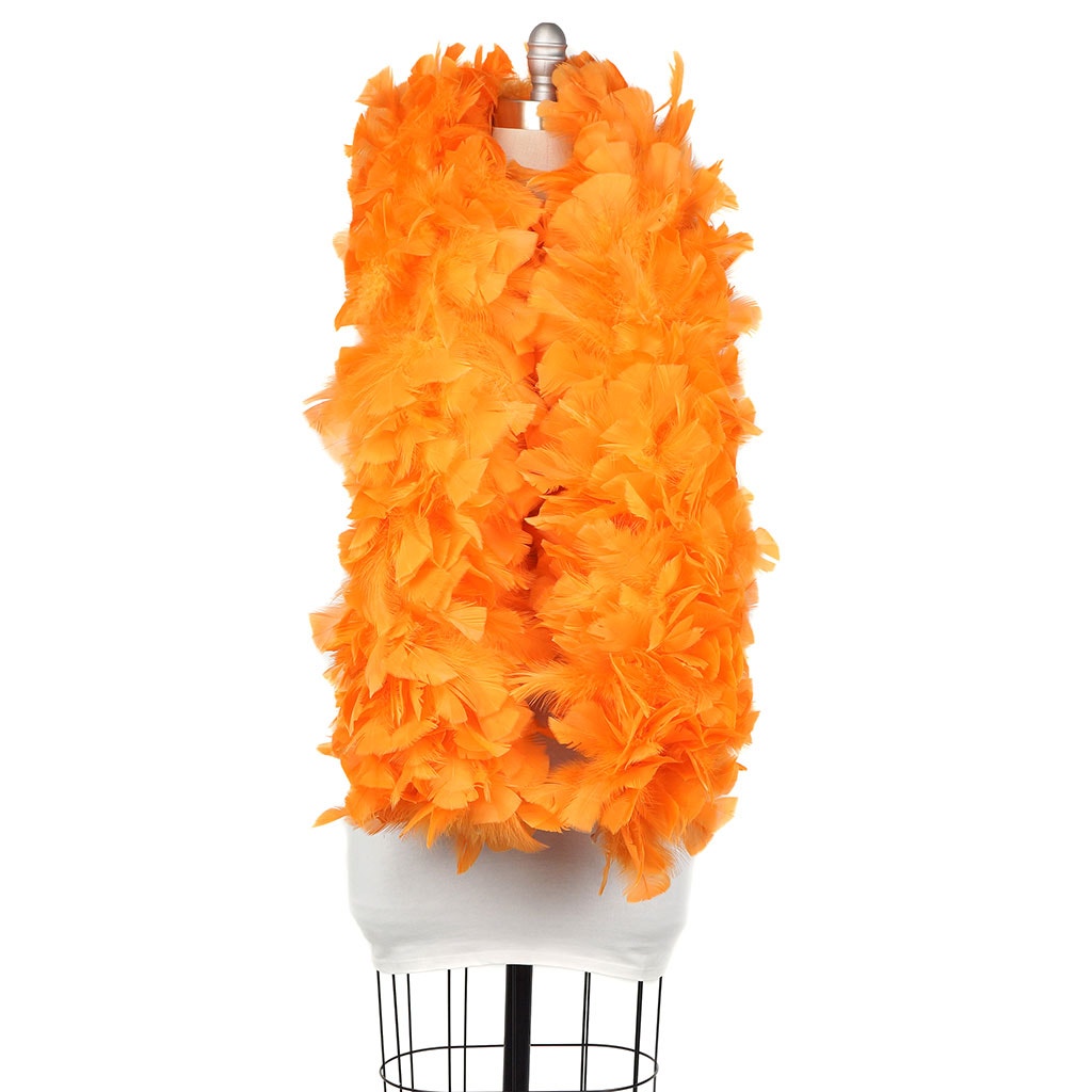 Turkey Feather Boa 6-8" - Orange