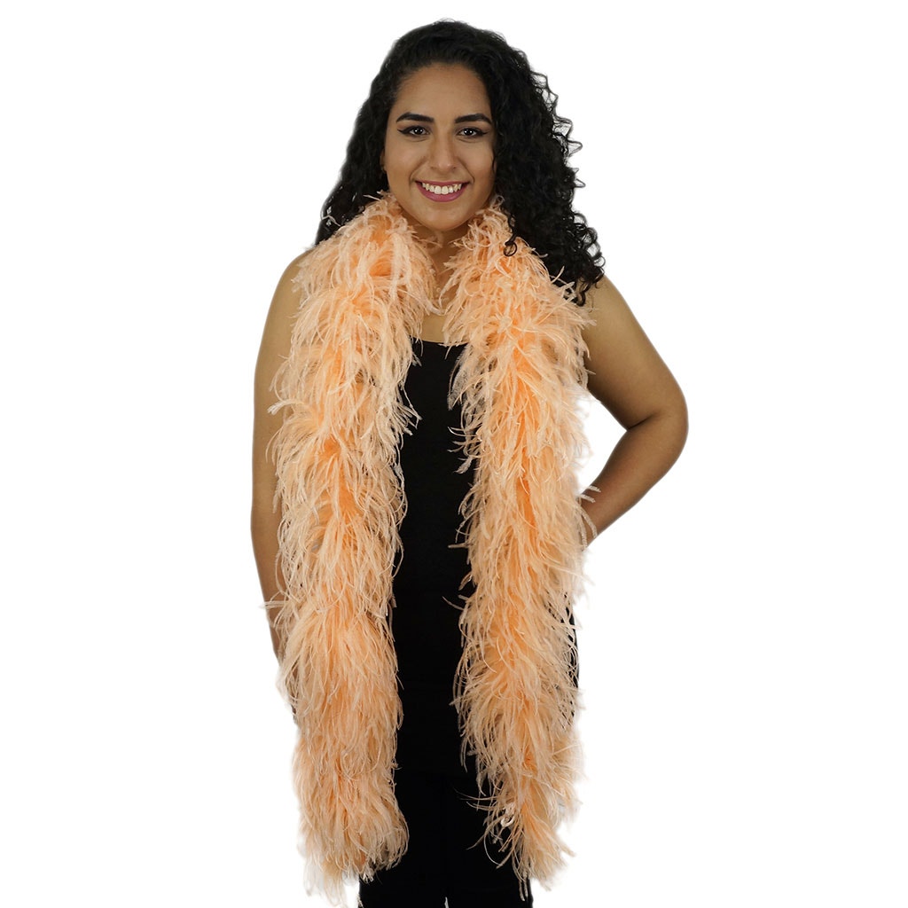 Cantaloupe Light Orange 3 Ply Ostrich Feather Boa