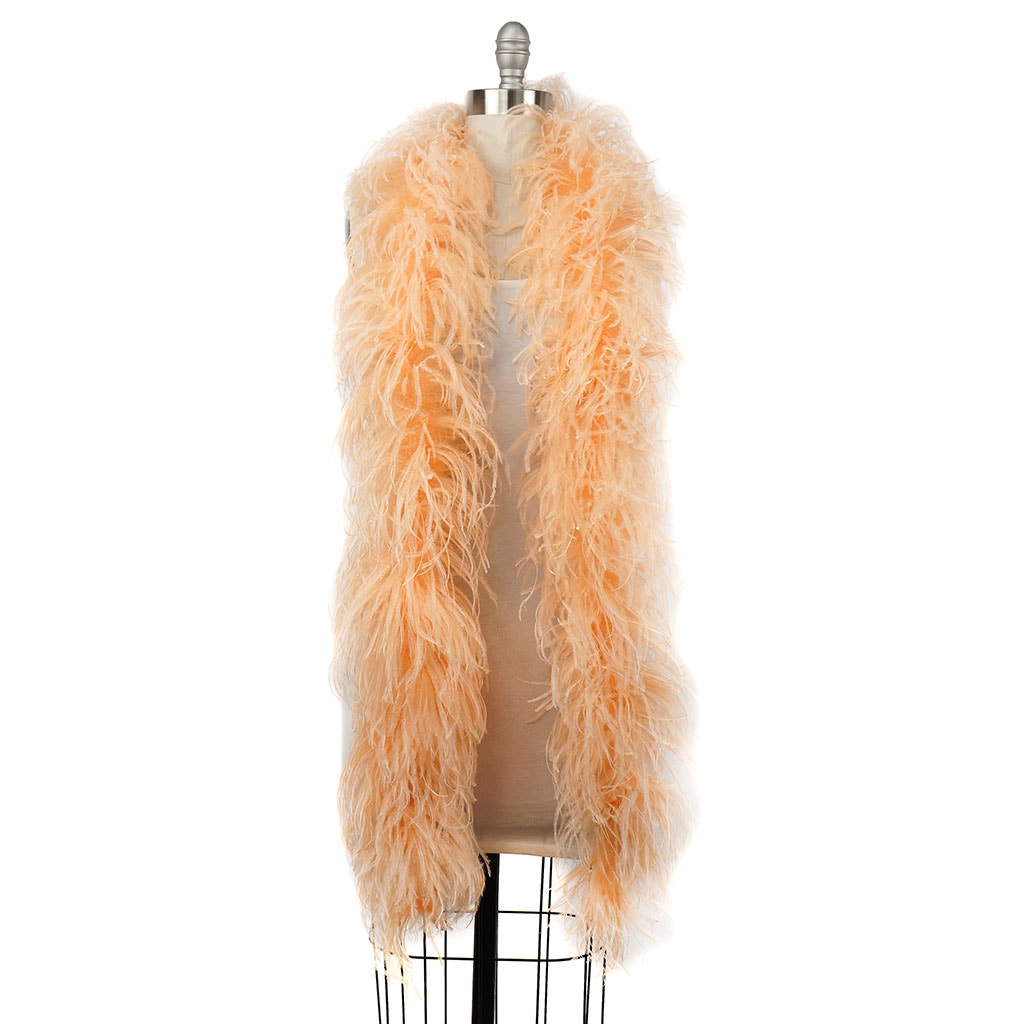 Cantaloupe Light Orange 3 Ply Ostrich Feather Boa