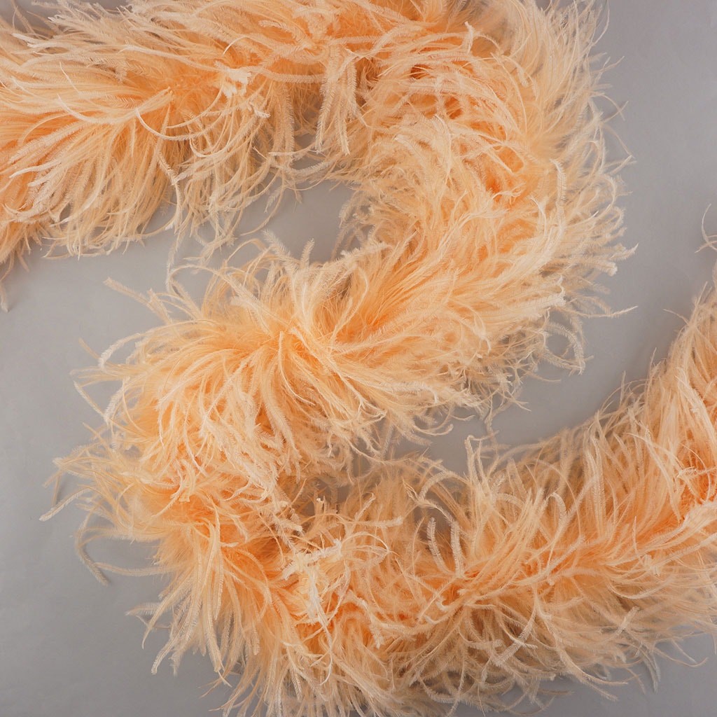Cantaloupe Light Orange 3 Ply Ostrich Feather Boa