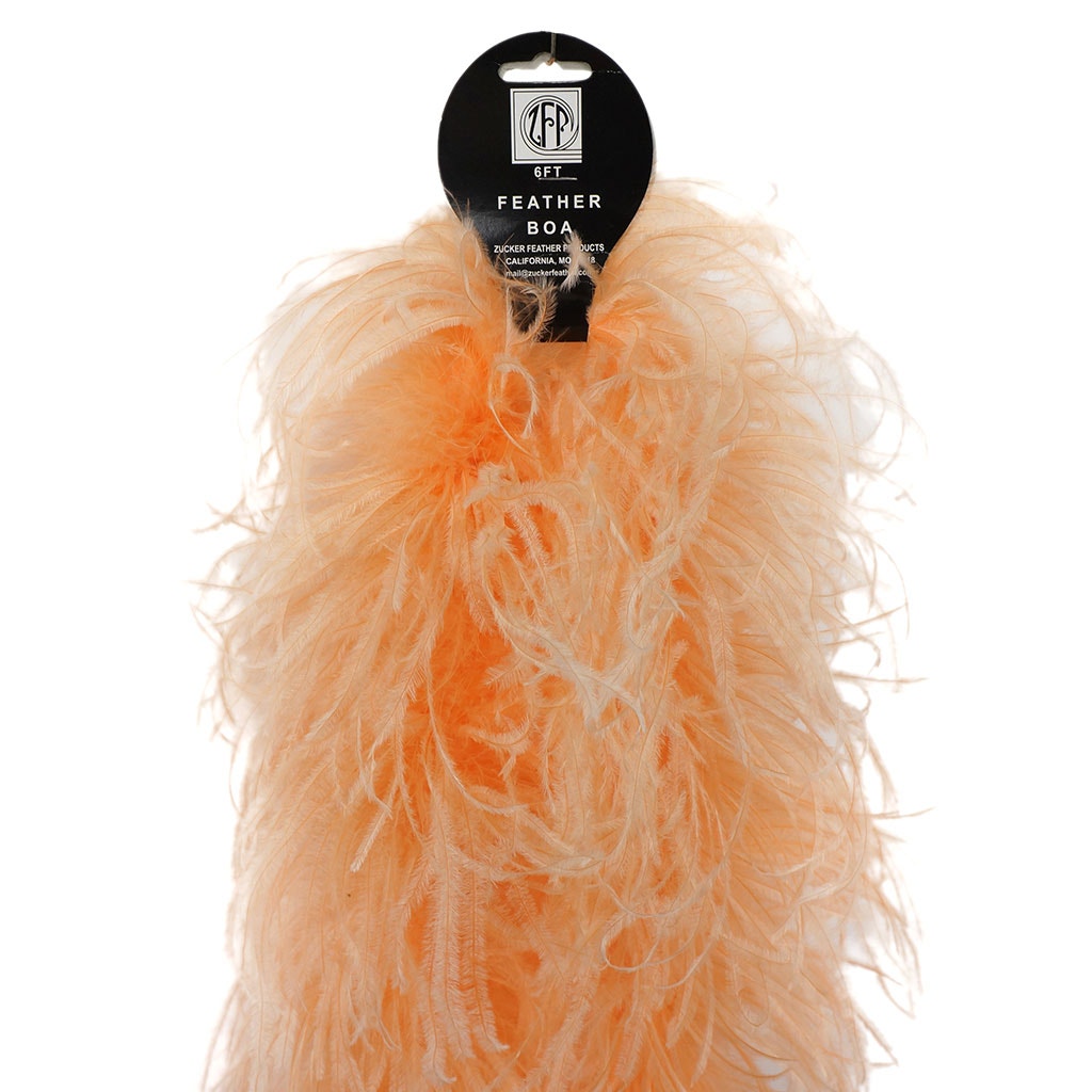 Cantaloupe Light Orange 3 Ply Ostrich Feather Boa
