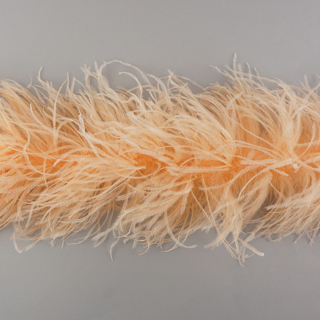 Cantaloupe Light Orange 3 Ply Ostrich Feather Boa