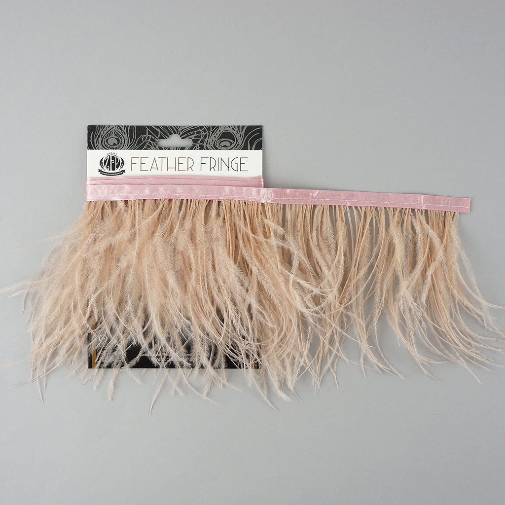 One-Ply Ostrich Feather Fringe - 1 Yard - Apricot Blush