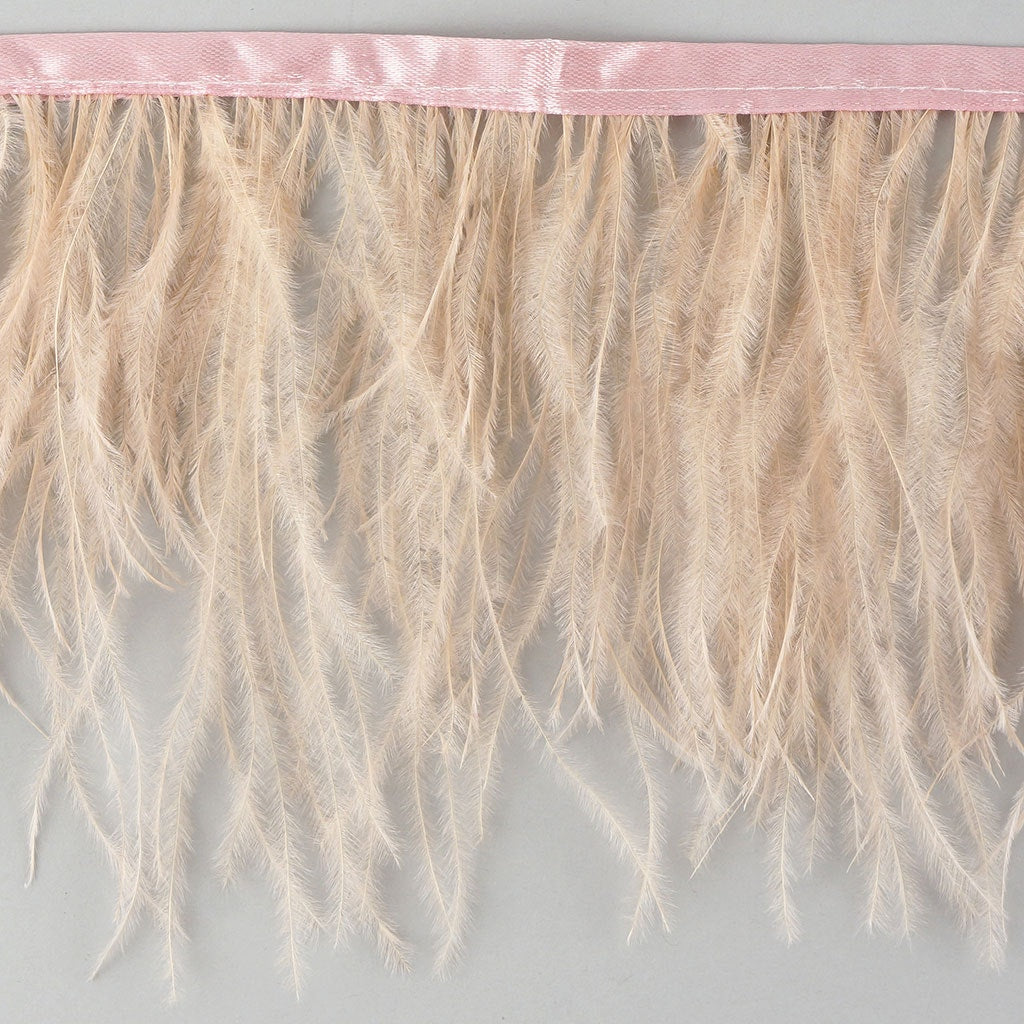 One-Ply Ostrich Feather Fringe - 1 Yard - Apricot Blush