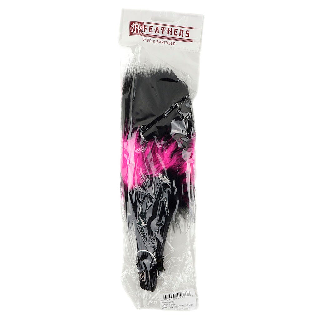 Marabou Feather Fan Multi Color - Pink Orient/Black