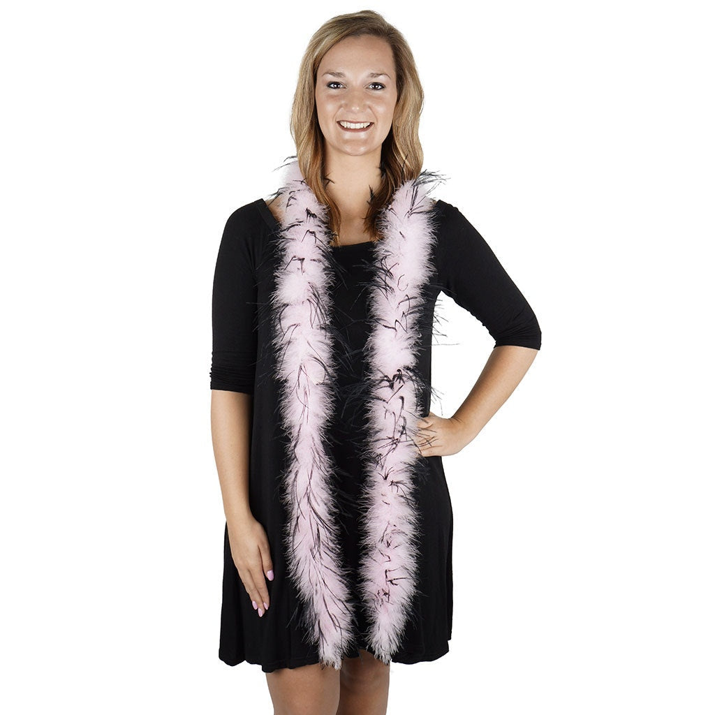 Marabou and Ostrich Feather Boa - Candy Pink/Black