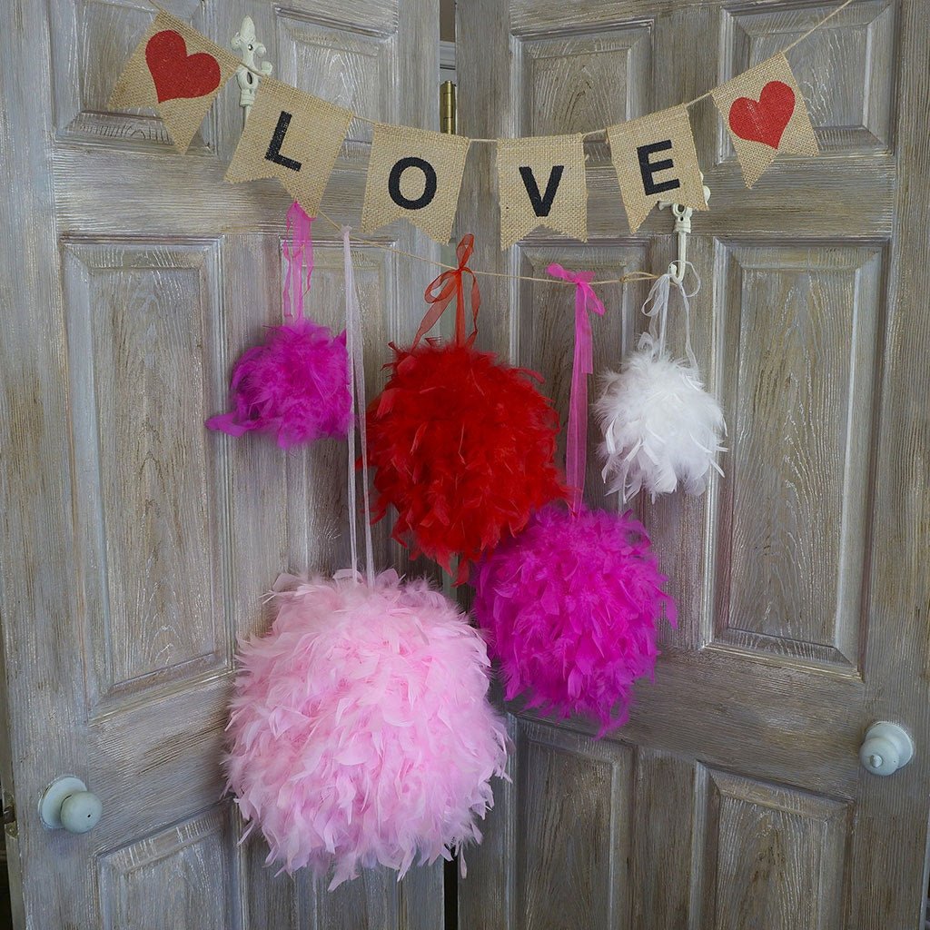 Chandelle Feather Pom Poms - Candy Pink