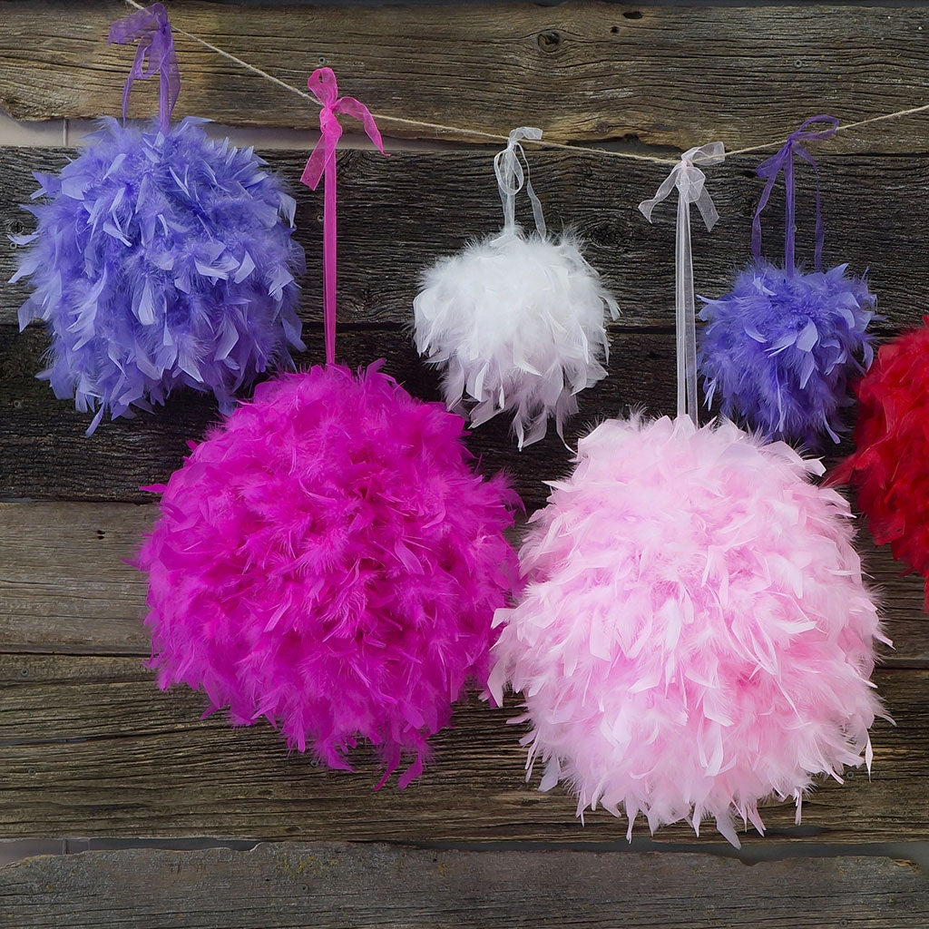 Chandelle Feather Pom Poms - Candy Pink