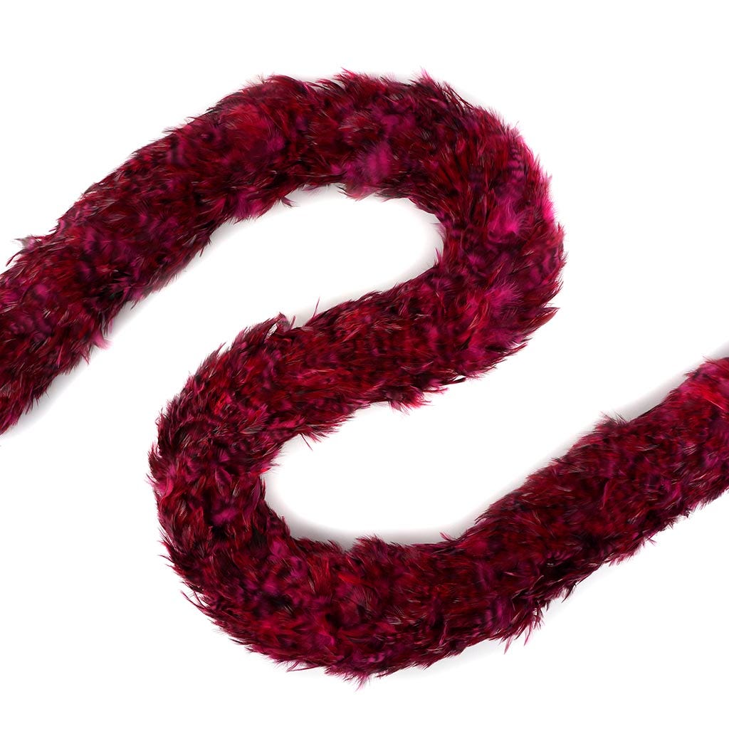 Red Chinchilla Saddle Rooster Feather Boa 4-5"  - Shocking Pink