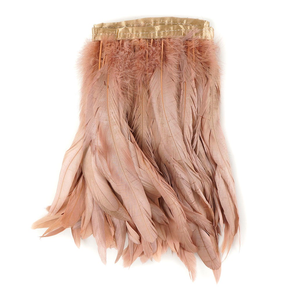 Bronze Iridescent Coque Fringe - 8 -10" - Rose Gold