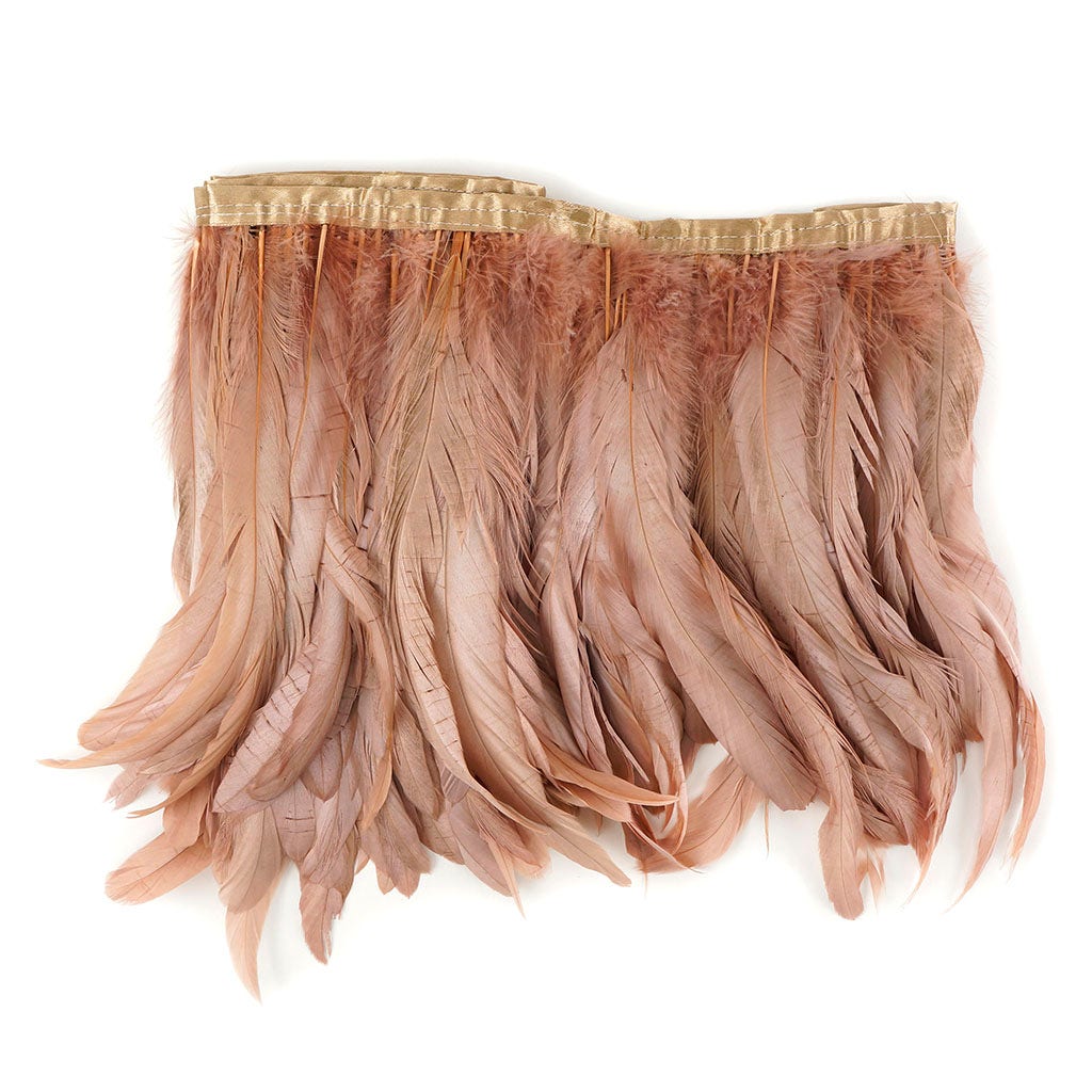 Bronze Iridescent Coque Fringe - 8 -10" - Rose Gold