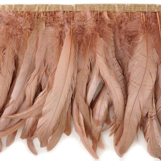 Bronze Iridescent Coque Fringe - 8 -10" - Rose Gold