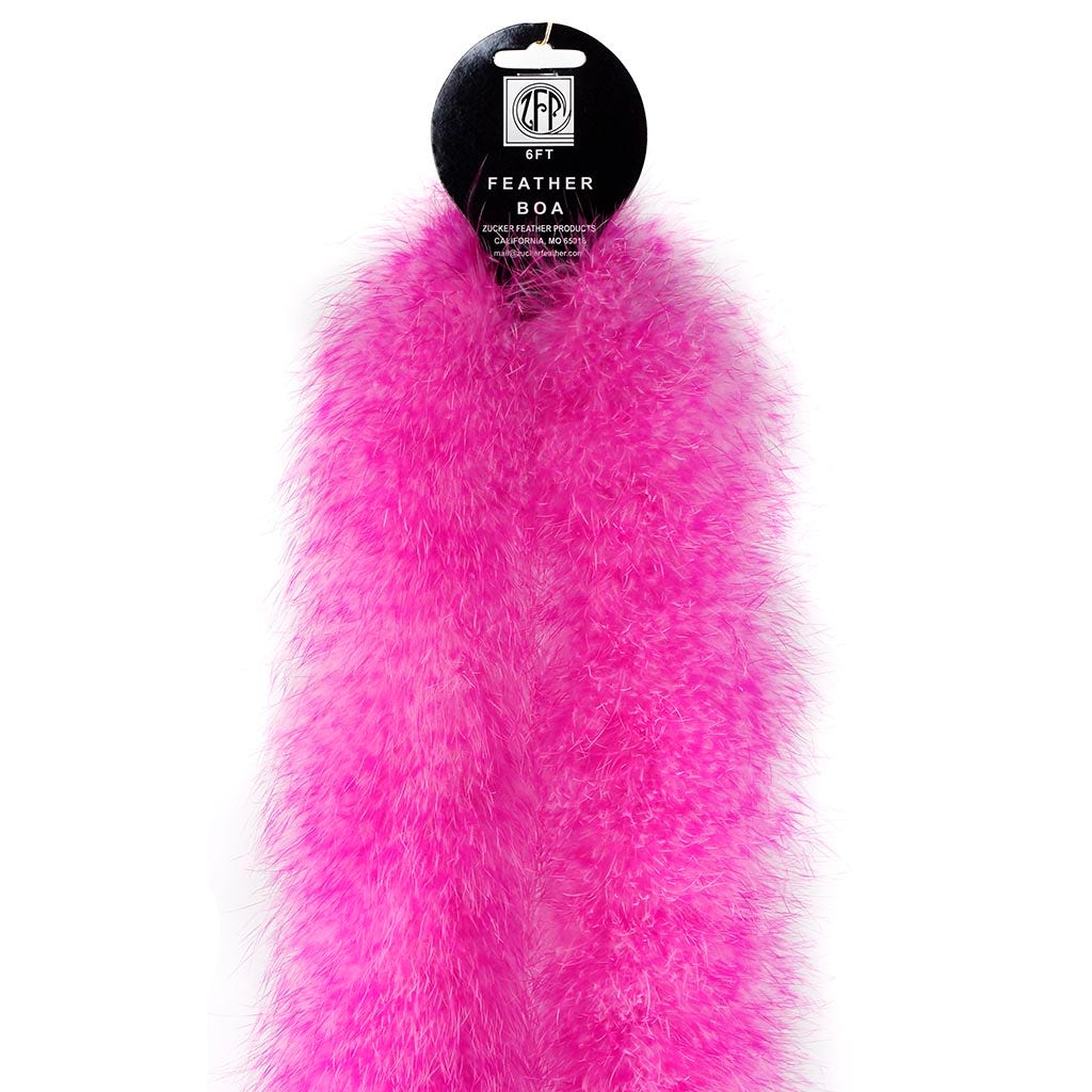 Extra Thick Stenciled Marabou Feather Boa - Candy Pink/Shocking Pink