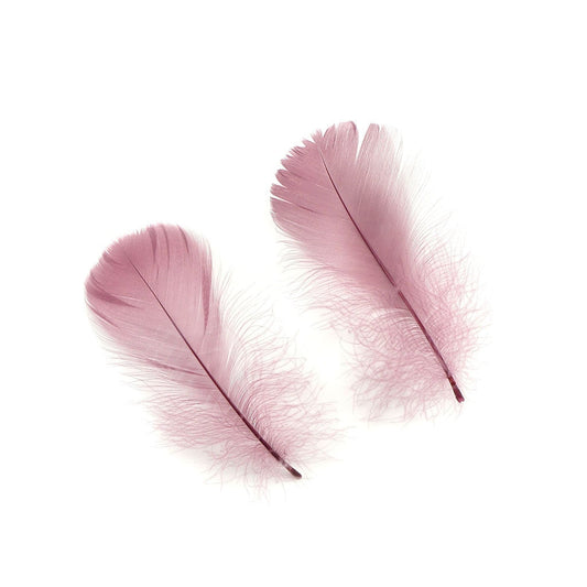 Dusty Rose Loose Goose Coquille Feathers 3-5 inch
