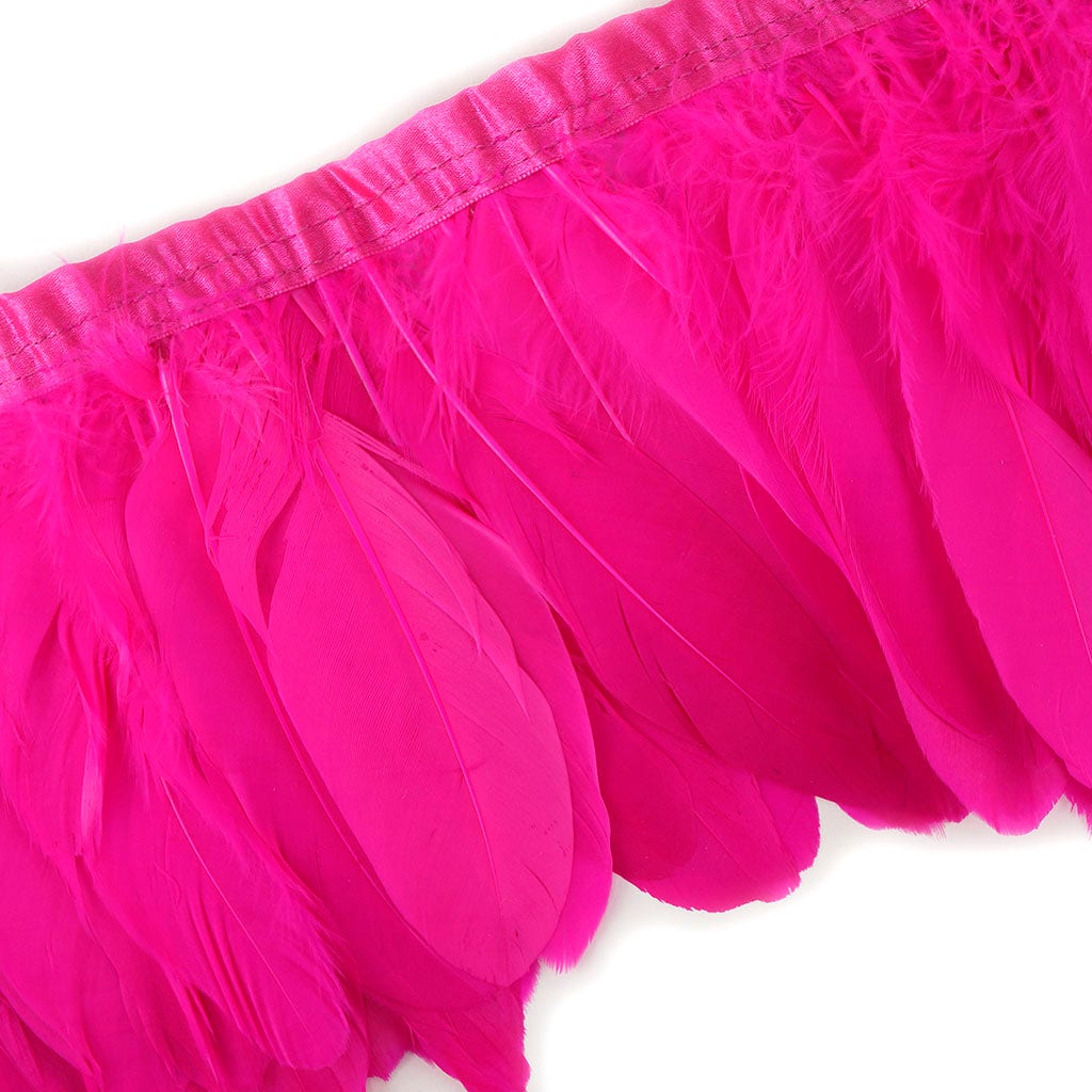 Parried Goose Pallet Feather Fringe - Fl Fuchsia