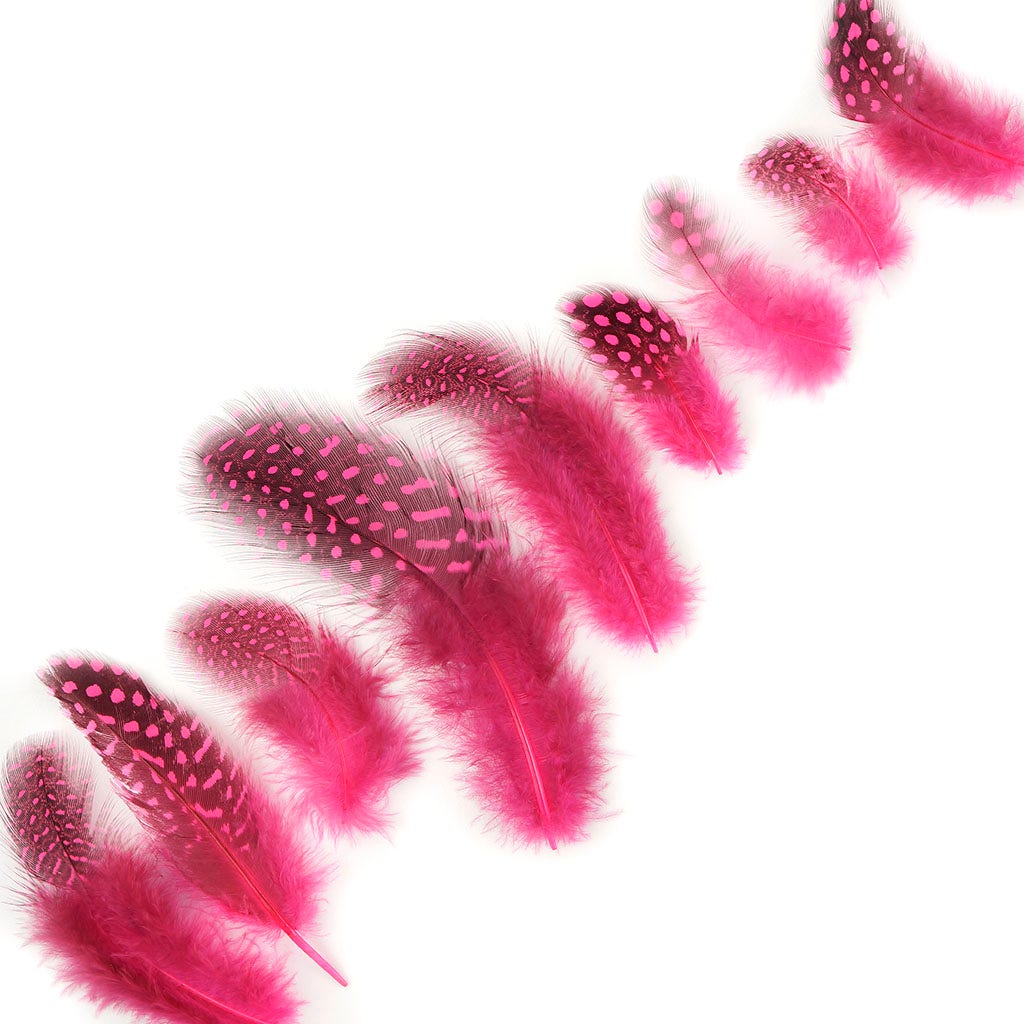 Bulk Guinea Hen Plumage - 1/4 lb - Pink Orient