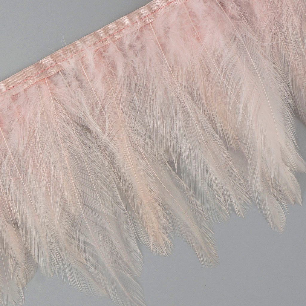 Dyed Hackle Feather Fringe Champagne
