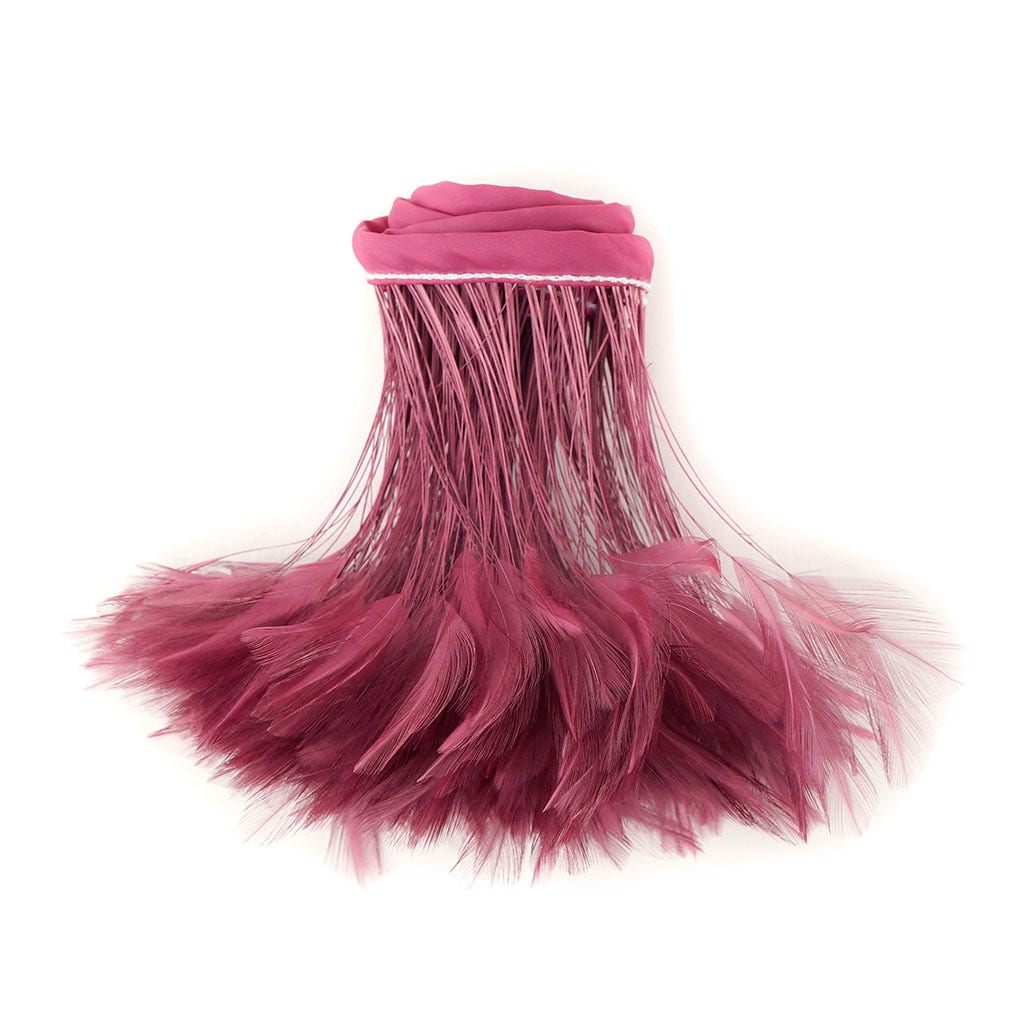 Stripped Hackle Feather Fringe - Dusty Rose