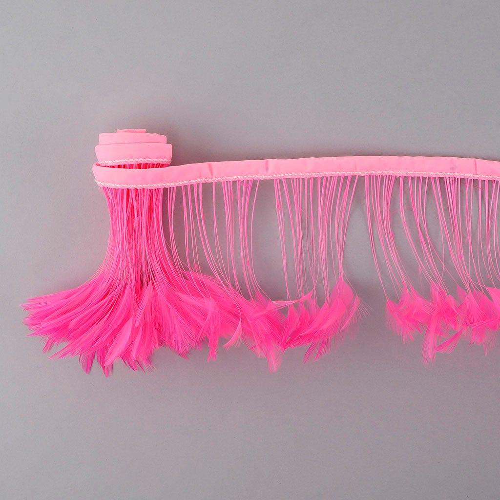 Stripped Hackle Feather Fringe - Pink Orient
