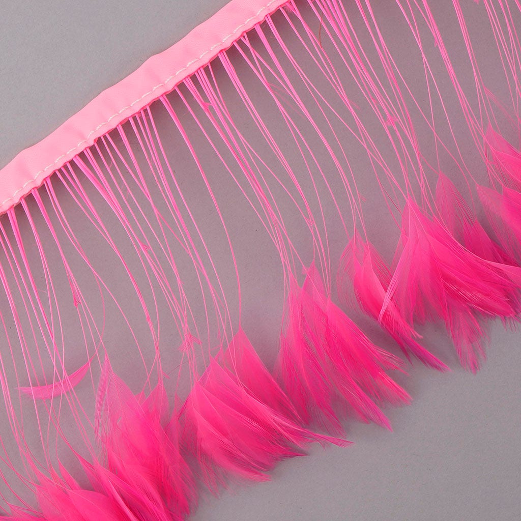 Stripped Hackle Feather Fringe - Pink Orient