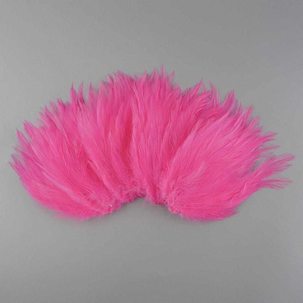 Feather Hackle Pads Dyed - Pink Orient