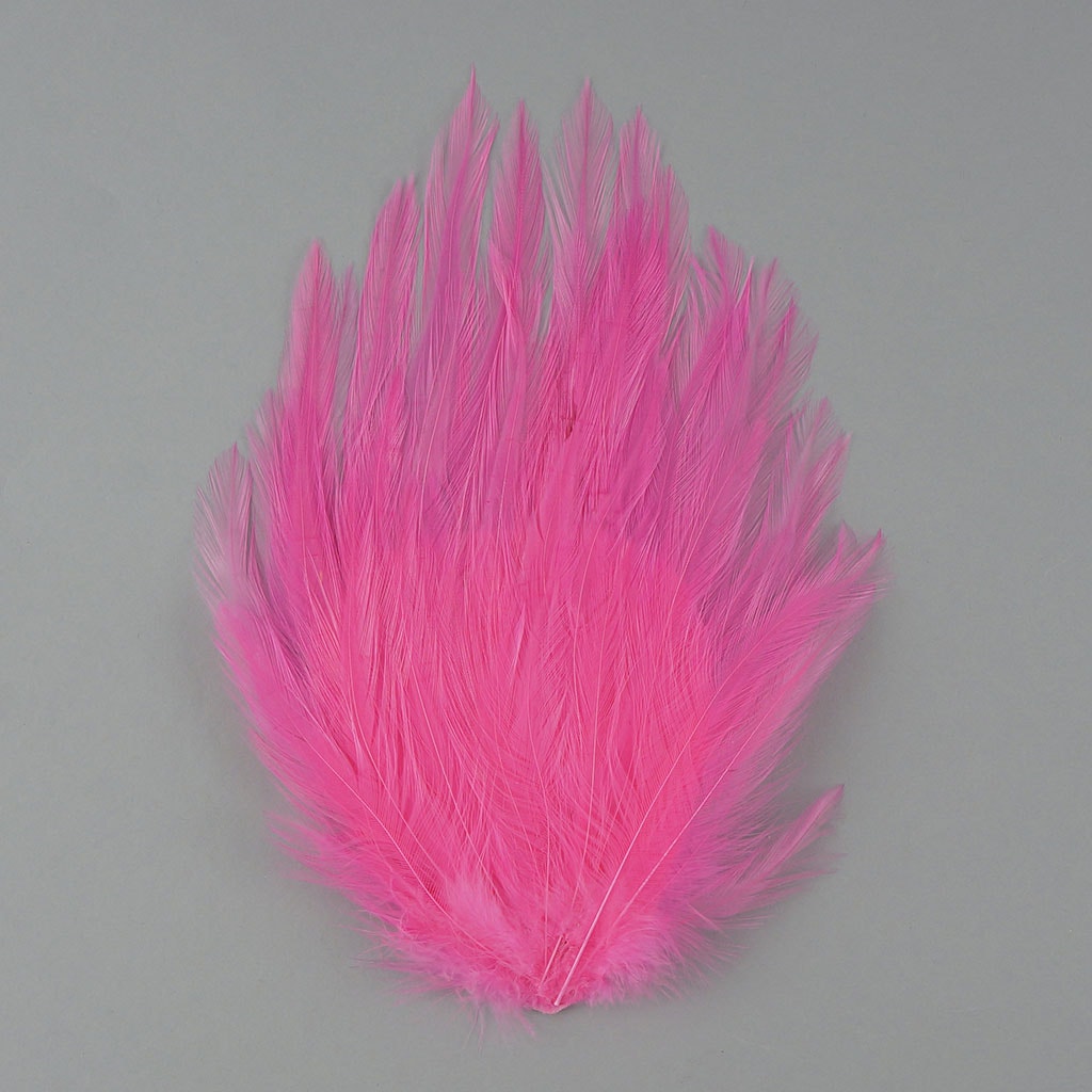 Feather Hackle Pads Dyed - Pink Orient