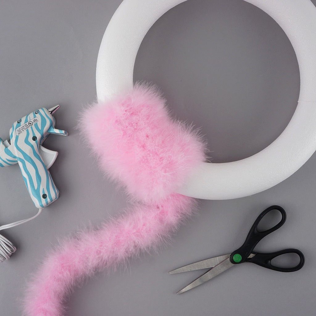 Thin Marabou Feather Boa - Light Pink
