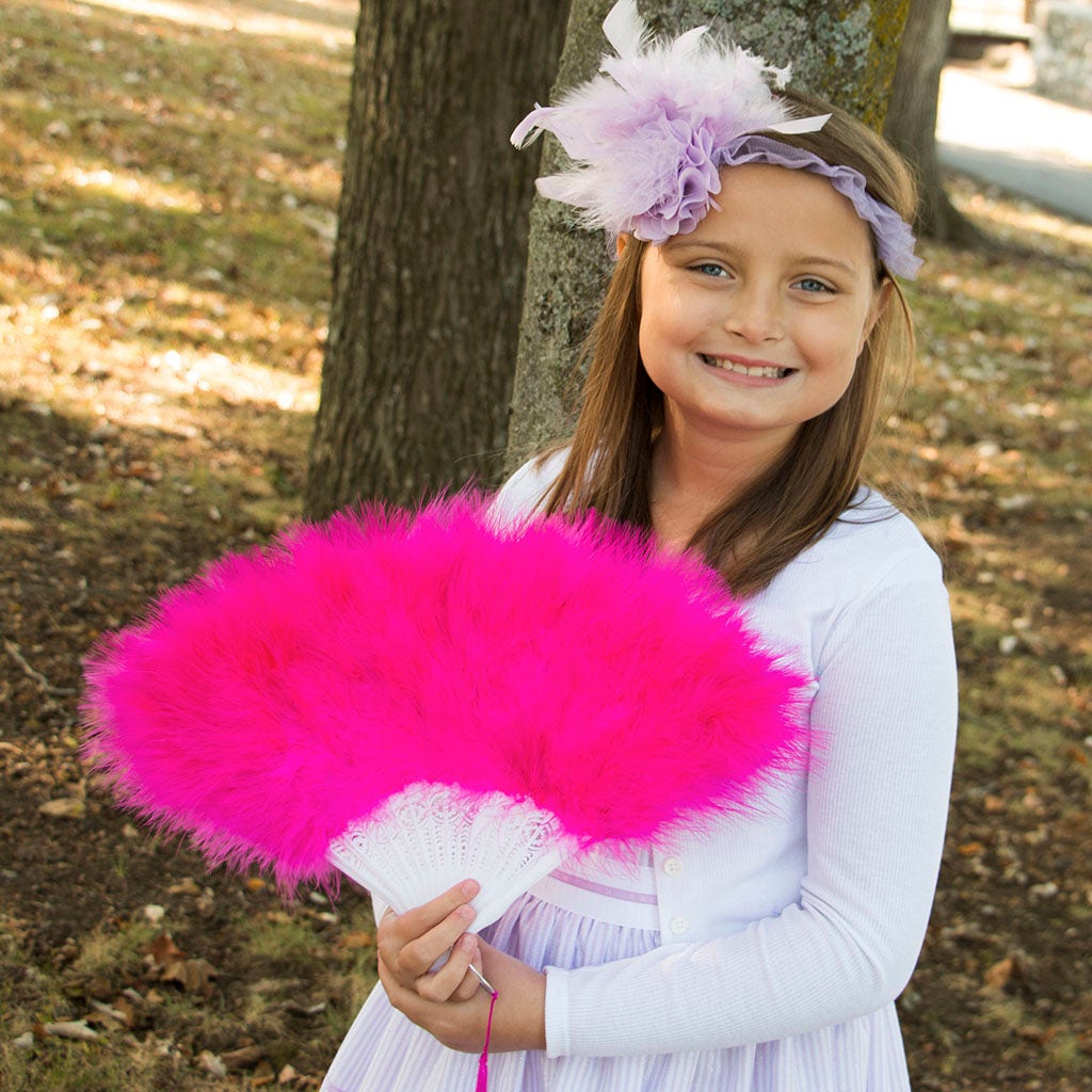 Marabou Feather Fan - Shocking Pink