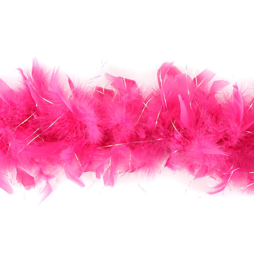 Dress Up Feather Boa for Little Girls - Raspberry Sorbet/Opal Lurex