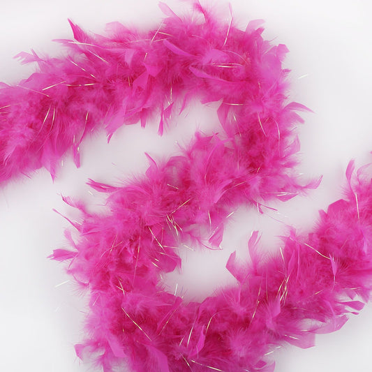 Chandelle Feather Boa - Lightweight - Pink with Opal Lurex